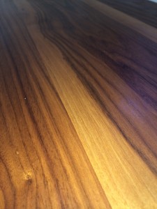 Look at the incredible grain of the hand-hewn living room counter.
